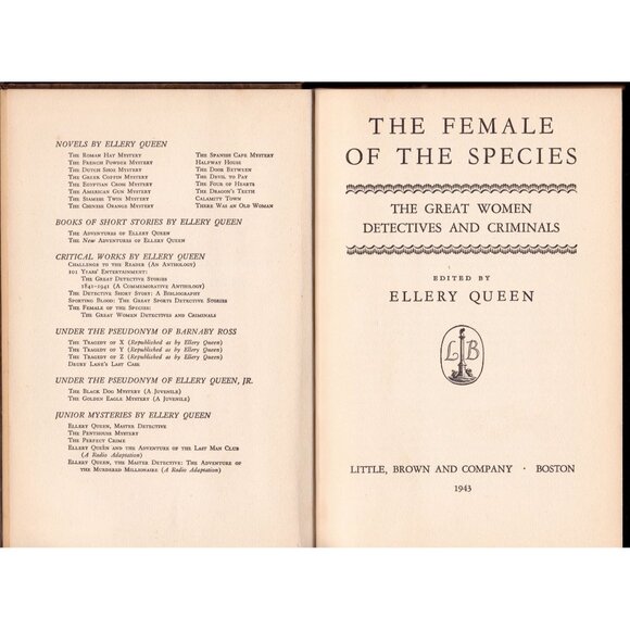 The Female of the Species by Ellery Queen | 1st Ed HC w/ Partial Dust Jacket - Picture 5 of 8
